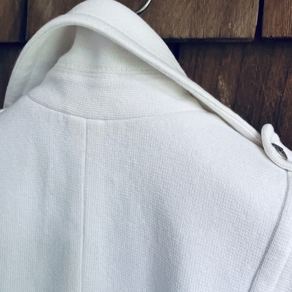 BEBE Rare Vintage Cropped Fitted Jersey Off-white Jacket Lined 💯 Cotton S - Picture 11 of 12